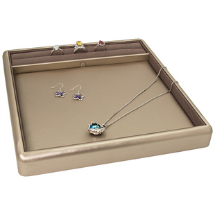 高档PU皮珠宝收纳道具饰品展示架戒指盘手镯盘首饰展示托盘看货盘