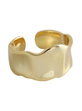 复古18K金色开口可调节戒指女