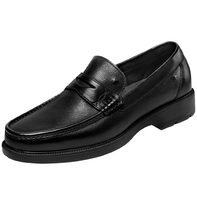 宾度耐磨通勤胎牛皮套脚正装皮鞋