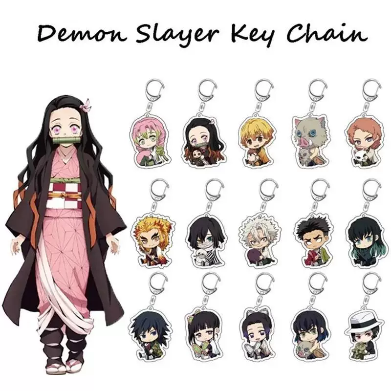 [Горячий аниме Demon Slayer акриловый брелок Нежуко мультфильм персонаж]