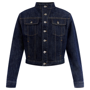 出逃赤岗西 复古赤耳红边牛仔外套+阔腿牛仔裤女秋季两件原牛套装