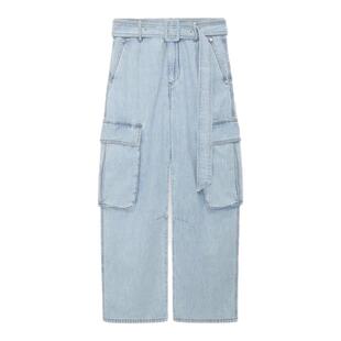 设计师品牌 IMMI 女士浅色牛仔工装宽松长裤(水洗产品) 300124