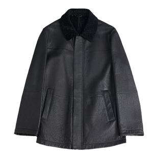 行政皮夹克 GORNIA/格罗尼雅男士皮衣羊皮毛一体时尚翻领皮夹克男