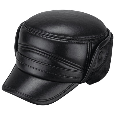 广帝头层羊皮男士冬季真皮帽子