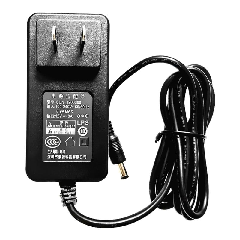 索源12V3A显示器SOY SUN-1200300电视HKC长城电源适配器充钱器 线
