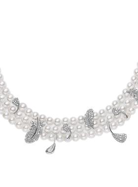 何方羽毛项链925银轻奢女锁骨链