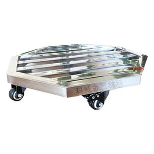 不锈钢移动花盆托盘盆景承重底座置物架带刹车万向轮菱形圆八角形