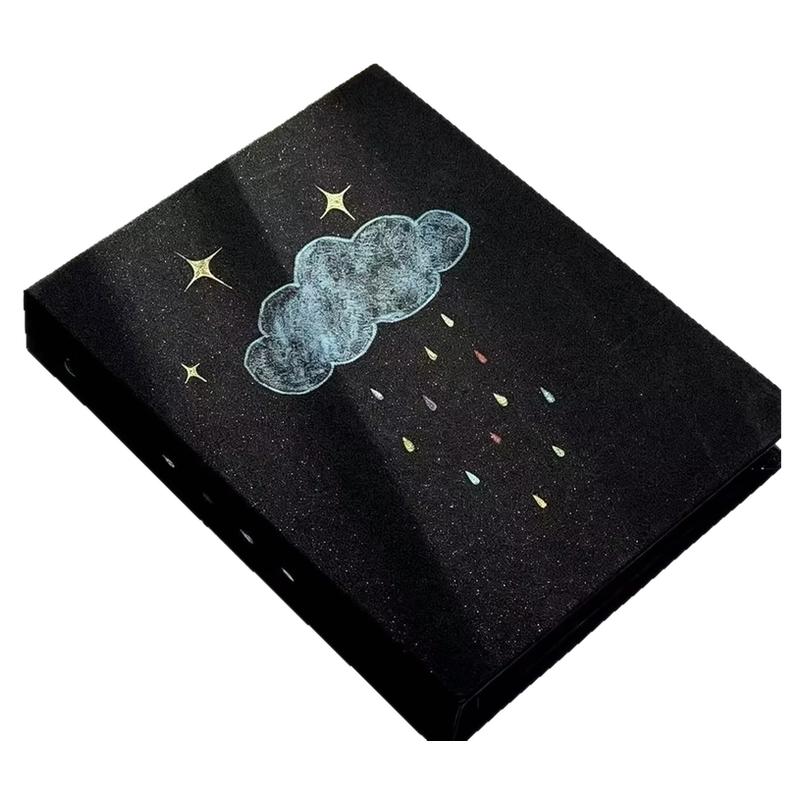 黑闪雨夜诗a5四宫格ins风追星3寸小卡拍立得卡册收纳册活页相册
