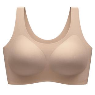 幸棉粉底液隐形无痕无钢圈大胸显小胸聚拢文胸无尺码背心式内衣女