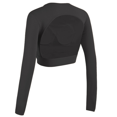 岚纹含胸垫美背运动长袖女秋冬