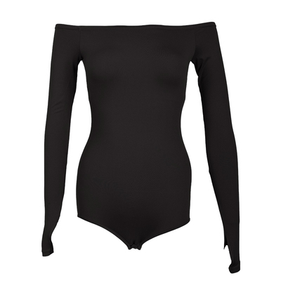 拉丁舞女士一字肩体服