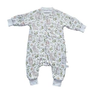 安旦儿童纱布薄厚夹棉空调睡袋秋冬季分腿睡袋婴儿连体衣睡袋