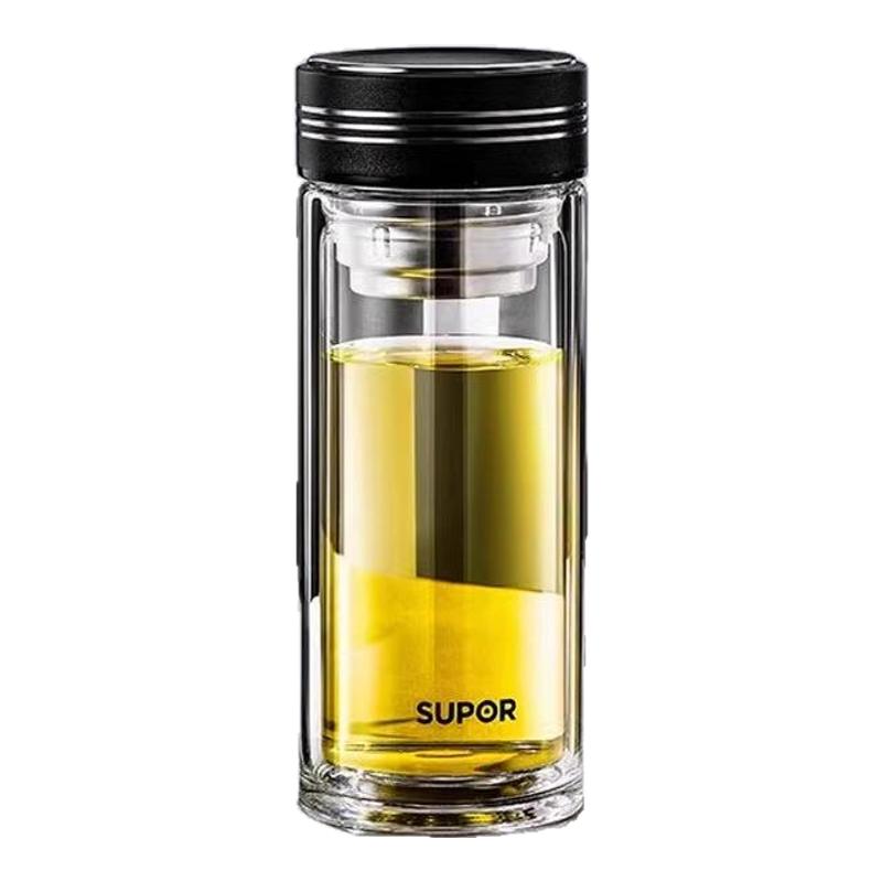 苏泊尔新款双层玻璃杯茶水分离
