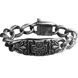 欧美复古潮牌圣光十字架手链男款轻奢钛钢罗马饰品痞帅高级感配饰