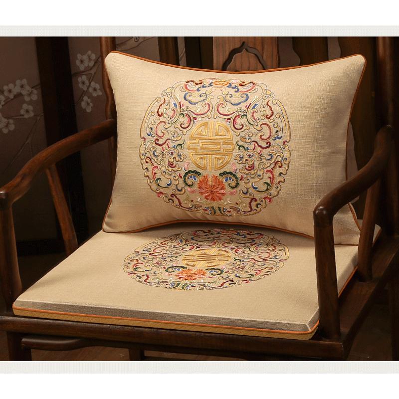 新中式红木沙发坐垫茶桌茶椅垫实木家具太师椅圈椅垫餐椅座椅子垫
