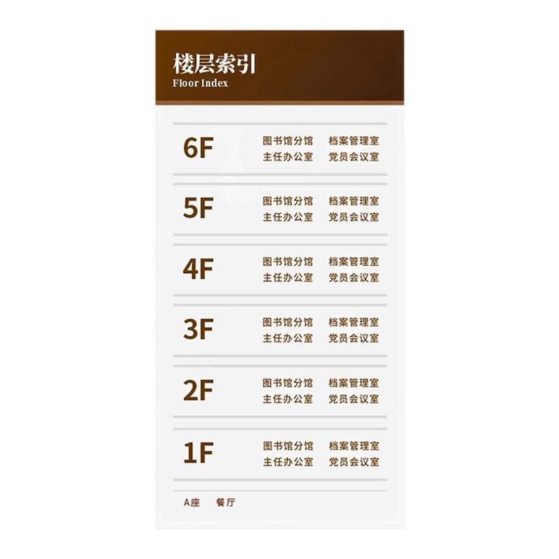 可更换亚克力抽拉楼层索引牌定制
