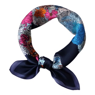 马年真丝小方巾53cm骏马欧美风H素缎桑蚕丝围巾领巾年会礼物黄色