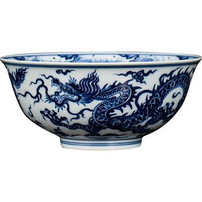 钟家窑陶瓷中式青花柴窑饭碗