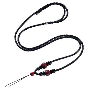 朱砂吊坠挂绳高端挂坠绳手工编织男女款黄金翡翠玉坠挂脖项链绳子