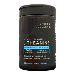 美国直邮 Sports L-茶氨酸200mg舒缓紧张焦虑情绪睡眠片150粒进口