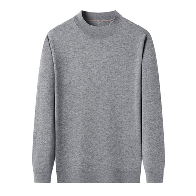 恒源祥精仿羊毛衫男半高领可机洗桑蚕丝内搭针织打底衫薄款毛衣男