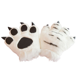 老虎尾巴动物园仿真白虎恐龙玩偶儿童礼物舞台表演道具毛绒玩具