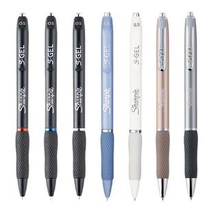 sharpie锐意按动中性笔高颜值SgeL商务高端教师办公红色按动式签字笔大容量黑色刷题速干水笔0.5学生考试专用