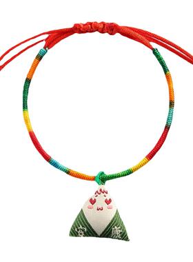 端午节新款五彩绳手链手工编织红绳儿童宝宝粽子手绳节日礼品批fa