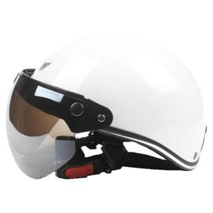 台湾EVO白色电动摩托车头盔安全帽男女3c认证防晒紫外线四夏季