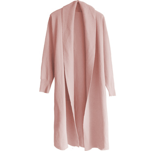 若浓 薄雾玫瑰TenderWind 美到融化奶昔粉100羊毛衣针织长开衫