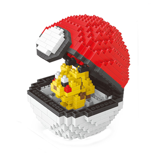 微型小颗粒拼装积木迷你益智拼装玩具神奇宝贝精灵大师球男孩礼物