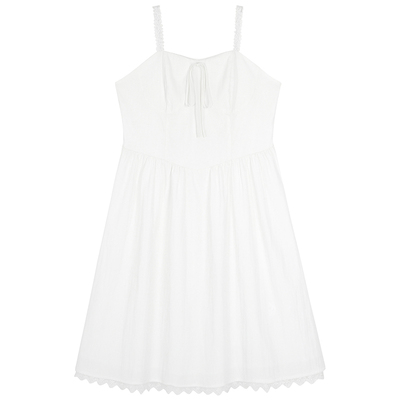 大码甜美清新蕾丝拼接短款吊带裙