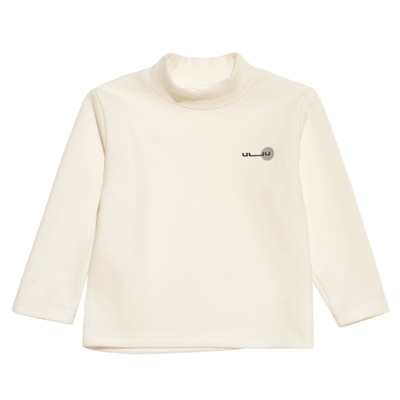 拉夏贝尔男童打底衫秋冬儿童加绒加厚半高领上衣宝宝内搭保暖冬装