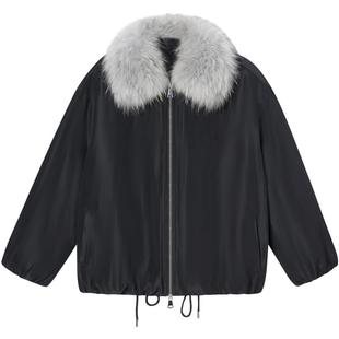 SALT.P可颜貉子毛领棉服外套女宽松夹真丝2025冬季新款AC35508070