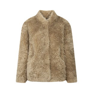 BLUEerror 皮毛一体毛绒保暖白色短款环保皮草女加厚毛茸茸外套冬