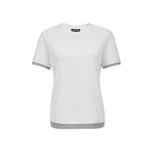 vq区绫致Vero ModaT恤女2025夏季新款含棉圆领撞色修身显瘦上衣