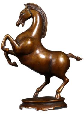 纯黄铜马踏飞燕客厅书房装饰品