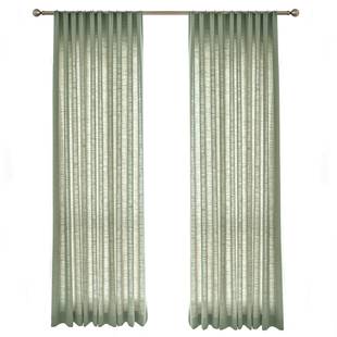 烟染清新亚麻日式简约北欧日系风中式棉麻遮光窗帘新款卧室客厅