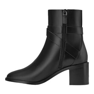 SW ESME BELTED ZIP BOOTIE 绑带侧拉链粗高跟短靴女时装靴