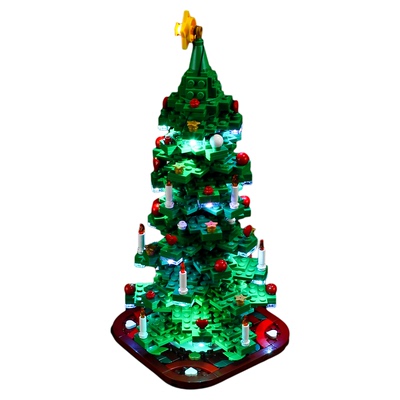 YEABRICKS适用乐高40573灯饰 圣诞系列圣诞树LED灯光组圣诞节礼物
