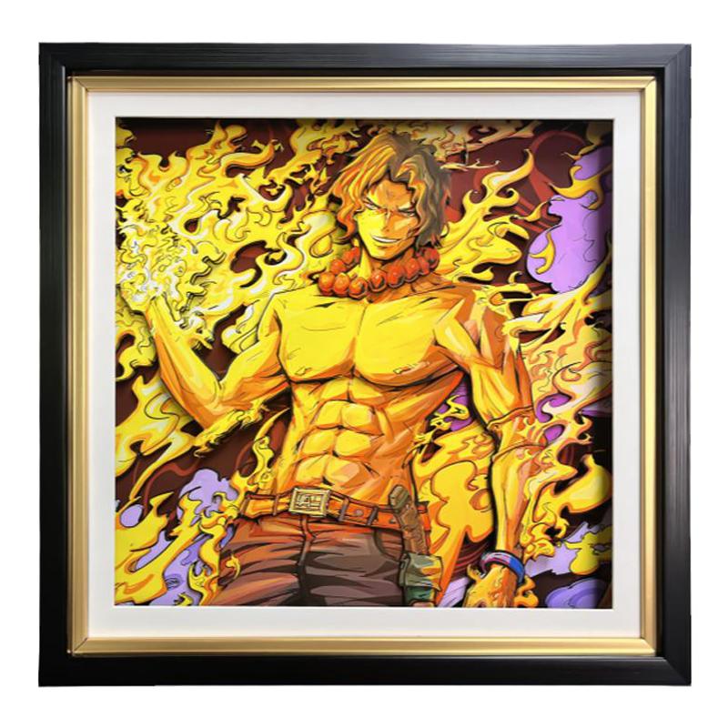 火拳艾斯立体画海贼王动漫3D周边