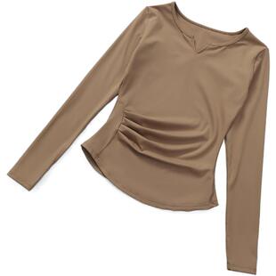 运动上衣t恤健身服女性感紧身高级感长袖瑜伽服弹力速干跑步训练