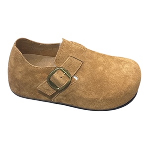 复古磨砂真皮厚底勃肯鞋女2025秋新款经典百搭内增高休闲乐福鞋