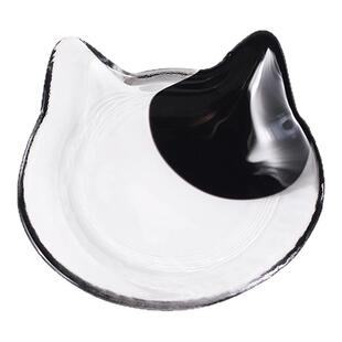 日本进口aderia石冢硝子猫咪手工玻璃碟子豆皿蘸料碟下午茶点心盘