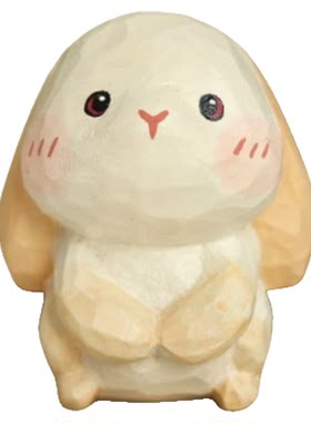 手工木雕小兔子小摆件