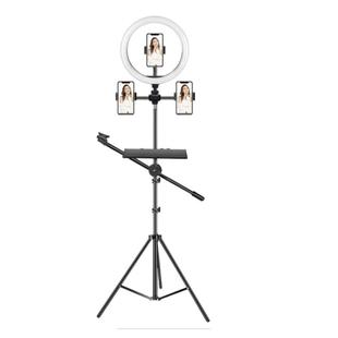 手机支架桌面懒人床头支撑杆带补光灯落地式三脚架拍抖直播音拍摄视频vlog麦克风专用拍照便携三角夹可升降