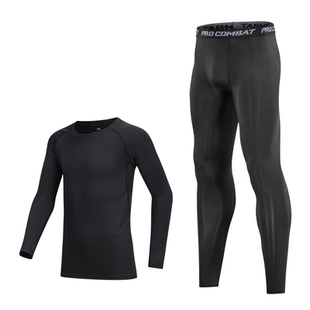 儿童运动紧身衣套装学生青年跑步篮球足球训练服速干保暖打底装