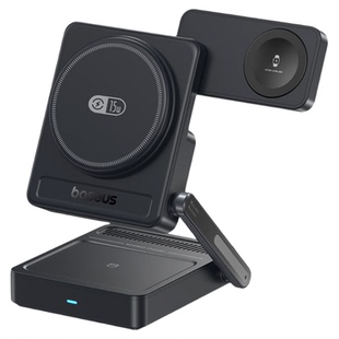 倍思35W三合一无线充电器磁吸支架适用苹果iPhone17手机快充appleWatch手表AirPods耳机magsafe底座桌面立式