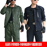 Высококачественный 520 военный зеленый костюм+обновить хлопок сгущен 691 тибетский синий набор [Рекомендуется]