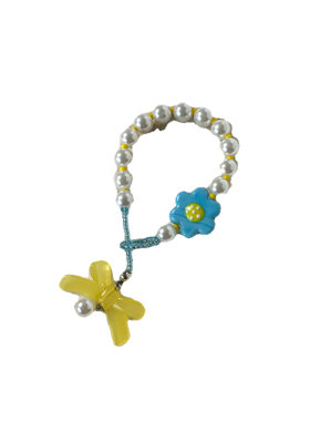 原创卡通花朵琉璃蝴蝶童趣手链女海星串珠珍珠陶瓷珠手串小众设计